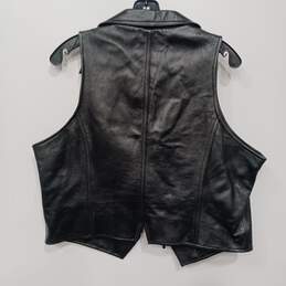 Women’s Wilsons Leather Full-Zip V-Neck Collared Vest Sz XL alternative image