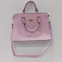 Dasein Women's Pink Faux Leather Satchel/Tote Crossbody Bag