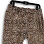 Womens White Brown Animal Print Elastic Waist Pull-On Jegging Pants Size L image number 2