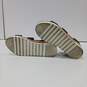 Womens Beige Slip On Open Toe Platform Wedge Heel Ankle Strappy Sandals Size 6.5 image number 5