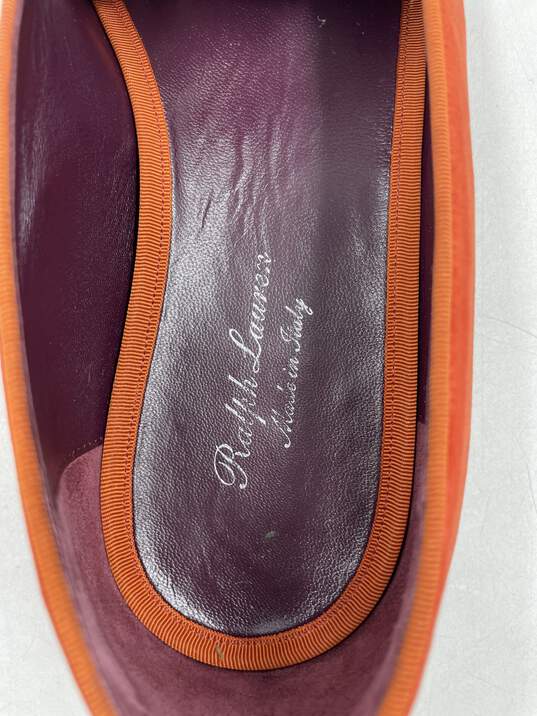 Authentic Ralph Lauren Chad Orange Embroidered Loafers M 11.5D image number 8