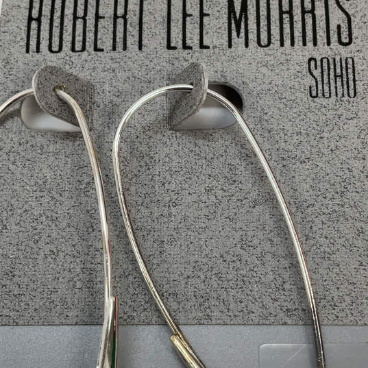Designer Robert Lee Morris Silver-Tone Multiple Round Rings Dangle Earrings image number 4