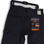 NWT Mens Black Relaxed Fit Slash Pocket Straight Leg Work Pants Size 32X32 image number 4