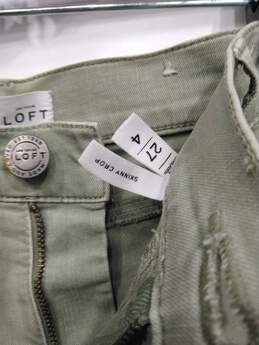 Women's Ann Taylor Loft Green Skinny Crop Jeans Size 27/4 alternative image