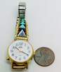 Tim Bedah Navajo 14K Yellow Gold Stone Inlay Watch Tips On Timex Quartz Watch 21.7g image number 6