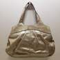 COACH F16312 Gold Metallic Leather Shoulder Hobo Tote Bag image number 2