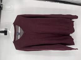 British Khaki Mens Maroon Knit V-Neck Long Sleeve Pullover Sweater Size XXL