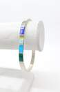 Taxco Mexican Mod 925 Malachite Howlite & Lapis Lazuli Bracelet for Repair 31.7g image number 2