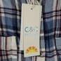 NWT Womens Plaid Long Sleeve Collared Button-Up Shirt Size Medium image number 3