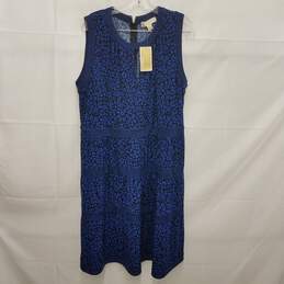NWT Michael Kors WM's Polyester & Elastane Twilight Blue & Black Pattern Maxi Dress Size XXL