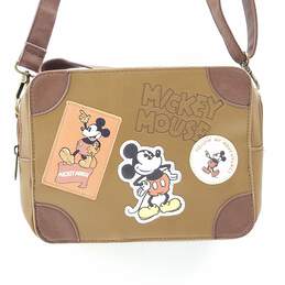 Loungefly X Disney Mickey Mouse Patches Crossbody Bag Brown