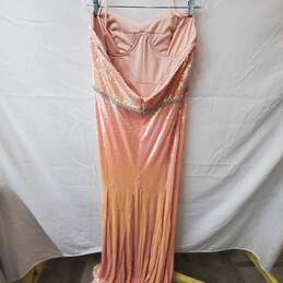 Mac Duggal Pink Coral Sequins Mermaid Gown Size 12 alternative image