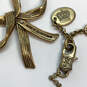 Designer Juicy Couture Gold-Tone Lobster Clasp Bow Charm Necklace image number 4