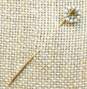 Antique 14K Yellow Gold Seed Pearl Accent Open Circle Stick Pin Brooch 0.9g image number 1