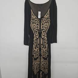 Connected Apparel Black & Tan Long Sleeve Dress
