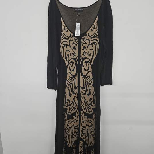 Connected Apparel Black & Tan Long Sleeve Dress image number 1