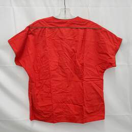 VTG Regina Porter WM's Red & Tan Trim Button Short Sleeve Cotton Blouse Size 12 alternative image