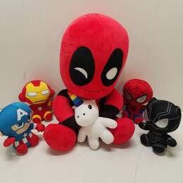 Marvel Plush Stuffed Bundle Lot of 5 Ty Avengers Deadpool