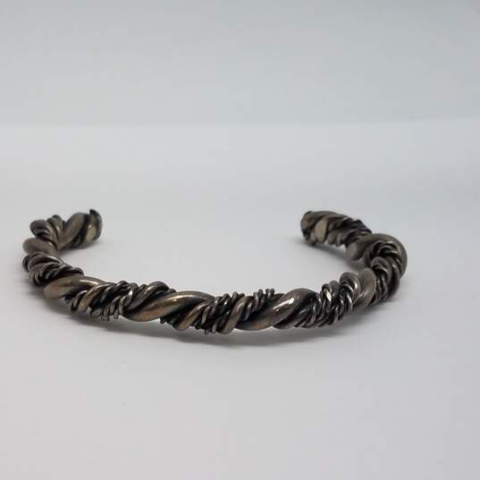 Sterling Silver Twisted 4 3/4 Cuff Bracelet 32.4g image number 3