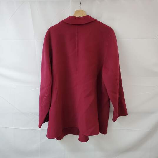 Talbots Plus Burgundy Wool Blend Jacket WM Size 22W NWT image number 2