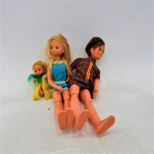 3 Vntg 1970s Mattel Sunshine Family Dolls image number 1