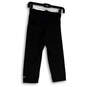 Womens Black Flat Front Elastic Waist Pull-On Capri Leggings Size Small image number 2