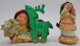Vintage Enesco Friends Of The Feather Smile Gatherer & Sister Of Peace Figurines