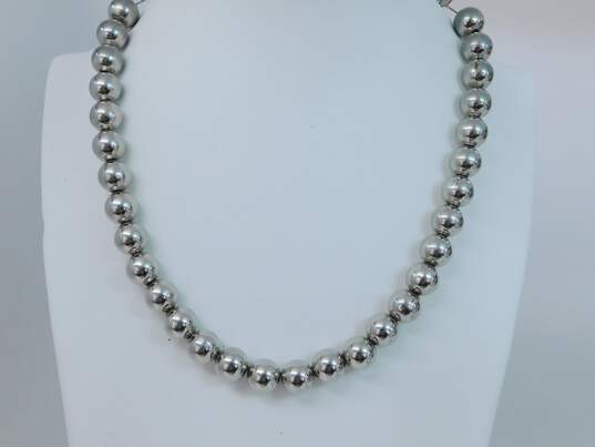 Vintage Hobe Silver Tone Beaded Necklace 65.4g image number 2
