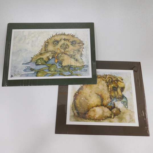 Karla Morreira Artist Signed Watercolor Art Prints Bear & Otter image number 1