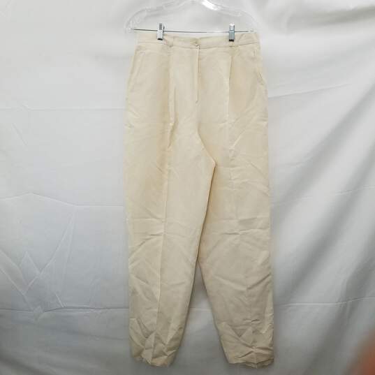 Neiman Marcus Silk Linen Blend Pants Size 12 image number 1