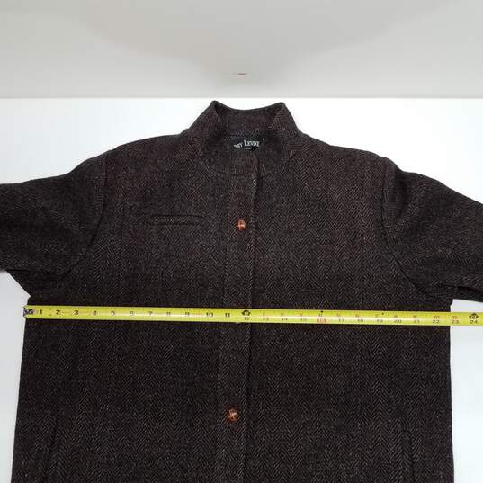 Larry Levine Brown Button Up Coat image number 4