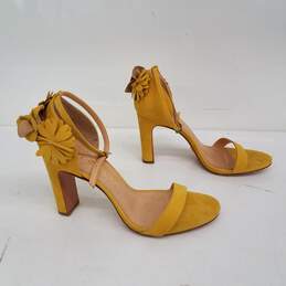 Anthropologie Vicenza Suede Yellow Heels Size 38