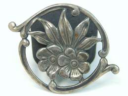 Vintage Sterling Silver Floral Brooch 13.5g