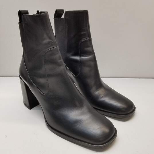 Via Spiga Delaney Black Leather Pull On Ankle Heel Boots Shoes Women's Size 6 M image number 3