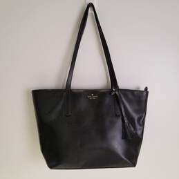 Kate Spade Emilia Large Tassel Black Leather Tote Bag Handbag