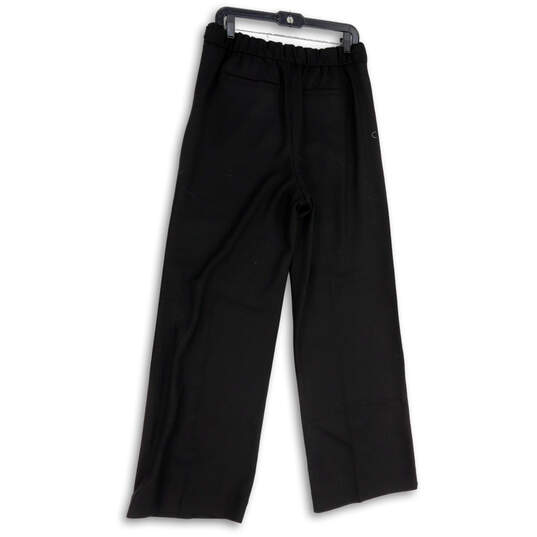 NWT Womens Black Pockets Fla Front Wide Leg Ankle Pants Size 12 image number 1