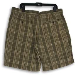 Eddie Bauer Mens Brown Plaid Slash Pocket Flat Front Chino Shorts Size 38 alternative image