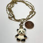 Designer Betsey Johnson Gold-Tone Cute Panda With Crown Pendant Necklace image number 2