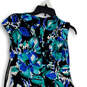 Womens Multicolor Tropical Floral Sleeveless Cap Sleeve A-Line Dress Sz 8P image number 4