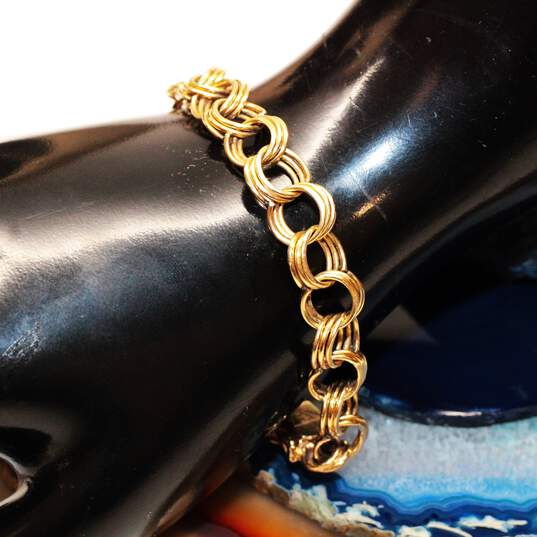 Pom 14K Yellow Gold Triple Circular Link Chain Bracelet - 19.75g image number 2