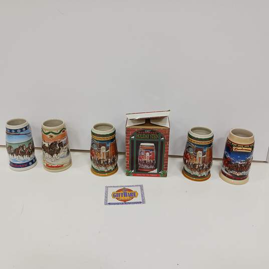 Bundle of Budweiser Holiday Steins image number 1