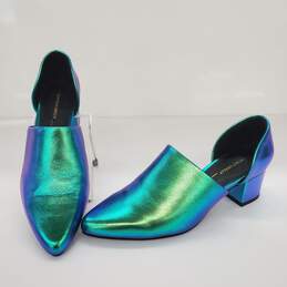 Intentionally  Blank Limited Edition Holographic Colorful Almond Toe Heel Loafers Women's Size 8