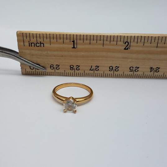 DS 14k Gold 1 Carat Cubic Zirconia Solitaire Size 6 Ring 2.7g image number 10