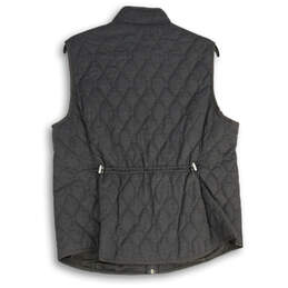 NWT Womens Gray Sleeveless Mock Neck Full-Zip Quilted Vest Size Large alternative image