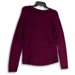 Womens Purple Round Neck Stretch Long Sleeve Pullover T-Shirt Size Large alternative image