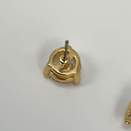 Designer Kate Spade Gold-Tone Cubic Zirconia Classic Stud Earrings image number 4