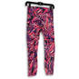 Womens Pink Purple Abstract Elastic Waist Pull-On Ankle Leggings Size Small image number 2