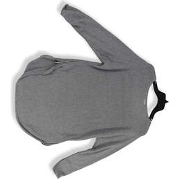 Womens Gray Long Sleeve Side Zip Round Neck Pullover Sweater Size Large alternative image