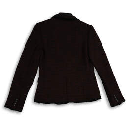 NWT Womens Purple Black Notch Lapel Long Sleeve Two Button Blazer Size 8 alternative image
