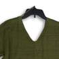 NWT Talbots Womens Green V-Neck Short Sleeve Pullover Blouse Top Size LP image number 4